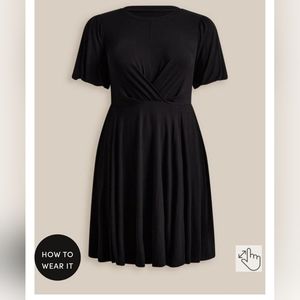 Torrid Black Super Soft Dress with Wrap Front